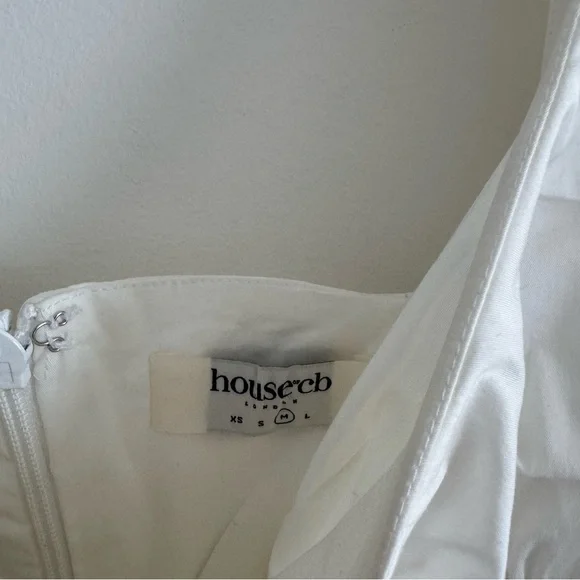 House of CB | Elsie White Puff Sleeve Corset Mini Dress ~ Medium - Picture 9 of 11